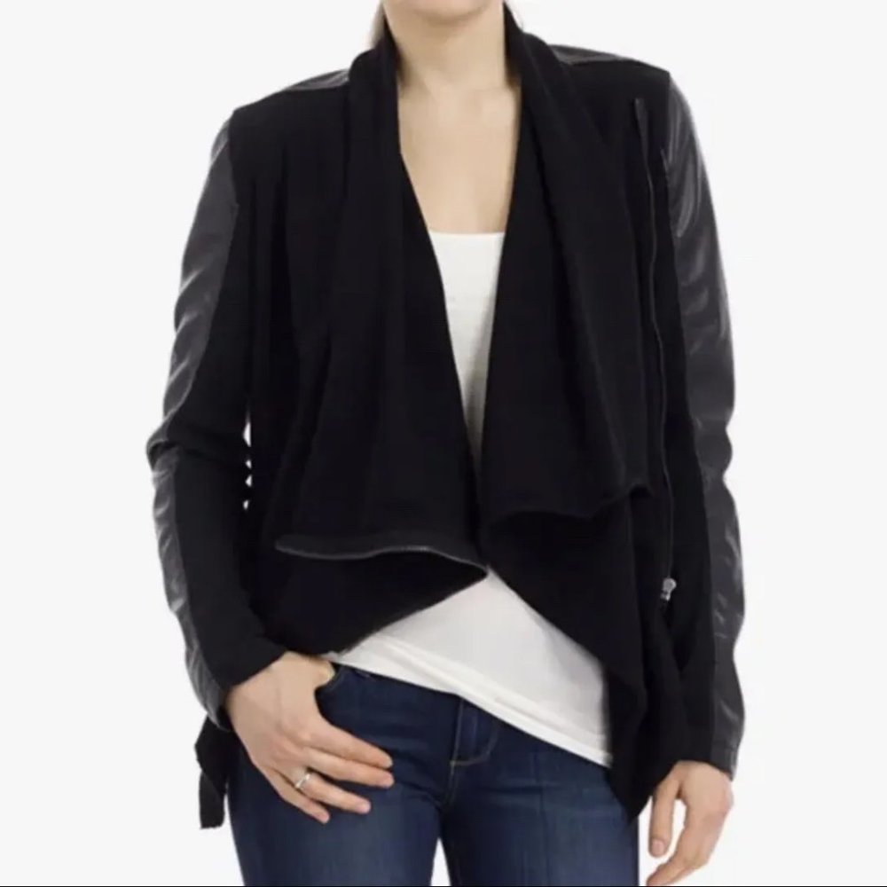 BLANKNYC Mixed Media Faux Leather Jacket